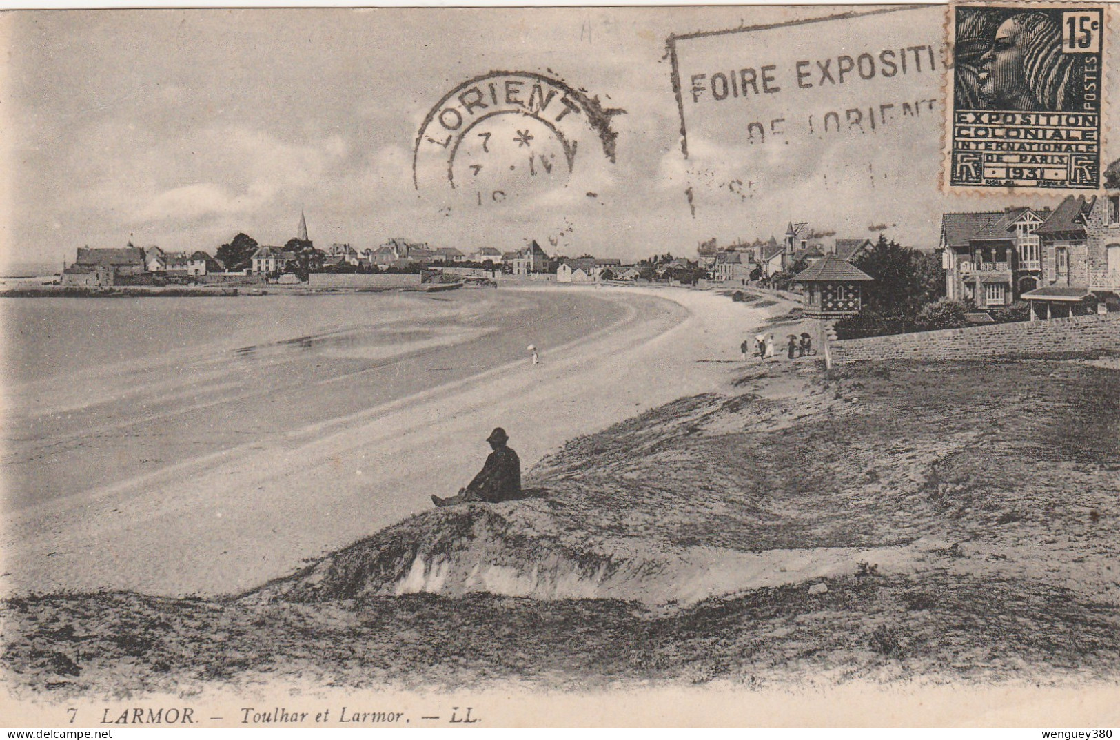 56 LARMOR. LORIENT.  Toulhar Et Larmor    TB PLAN 1931...Avec Villas, Plage Et Village.       RARE - Larmor-Plage