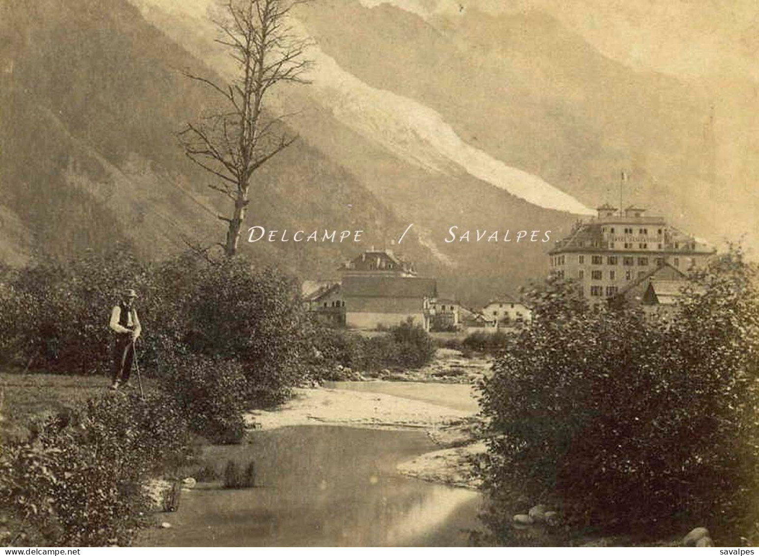 Chamonix 1862 * Arve, Hôtel D’Angleterre, Hôtel Royal * Photo Stéréoscopique - Stereoscopic