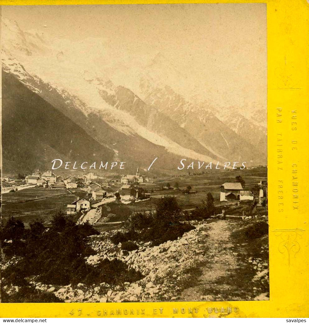 Chamonix 1863 * Vue Des Plans * Photo Stéréoscopique Tairraz - Stereoscopic