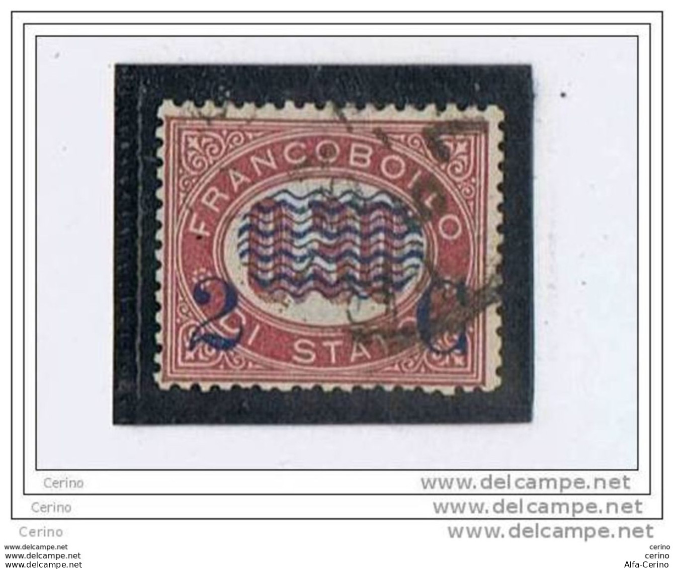 REGNO:  1878  SERVIZIO  SOPRASTAMPATO  -  2 C./0,30  LACCA  SCURO  US. -  SASS. 32 - Usados