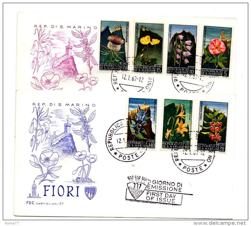 F217 - SAN MARINO 1967 , FDC Capitolium: FIORI - FDC