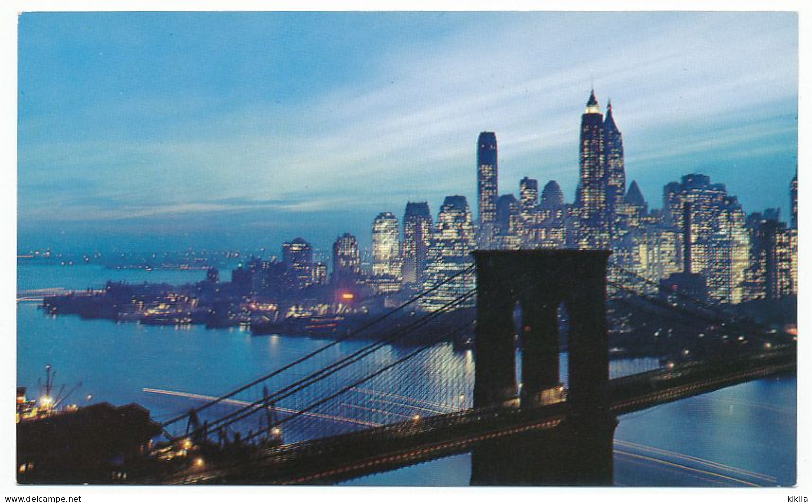 CPSM 9 X 14 Etats Unis USA (13) NEW YORK CITY Nightfall In Lower Manhattan, With Brooklyn Bridge - Manhattan