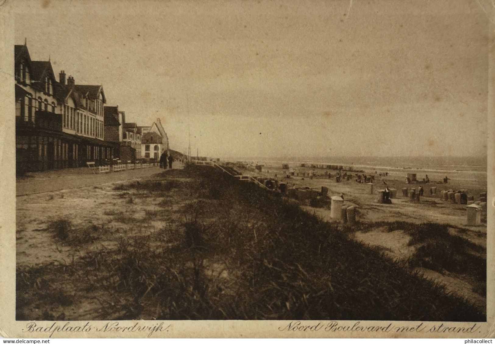 Noordwijk Badplaats // Noord Boulevard Met Strand 191? Uitg. Stoomdrukkerij Noordwijk - Noordwijk (aan Zee)