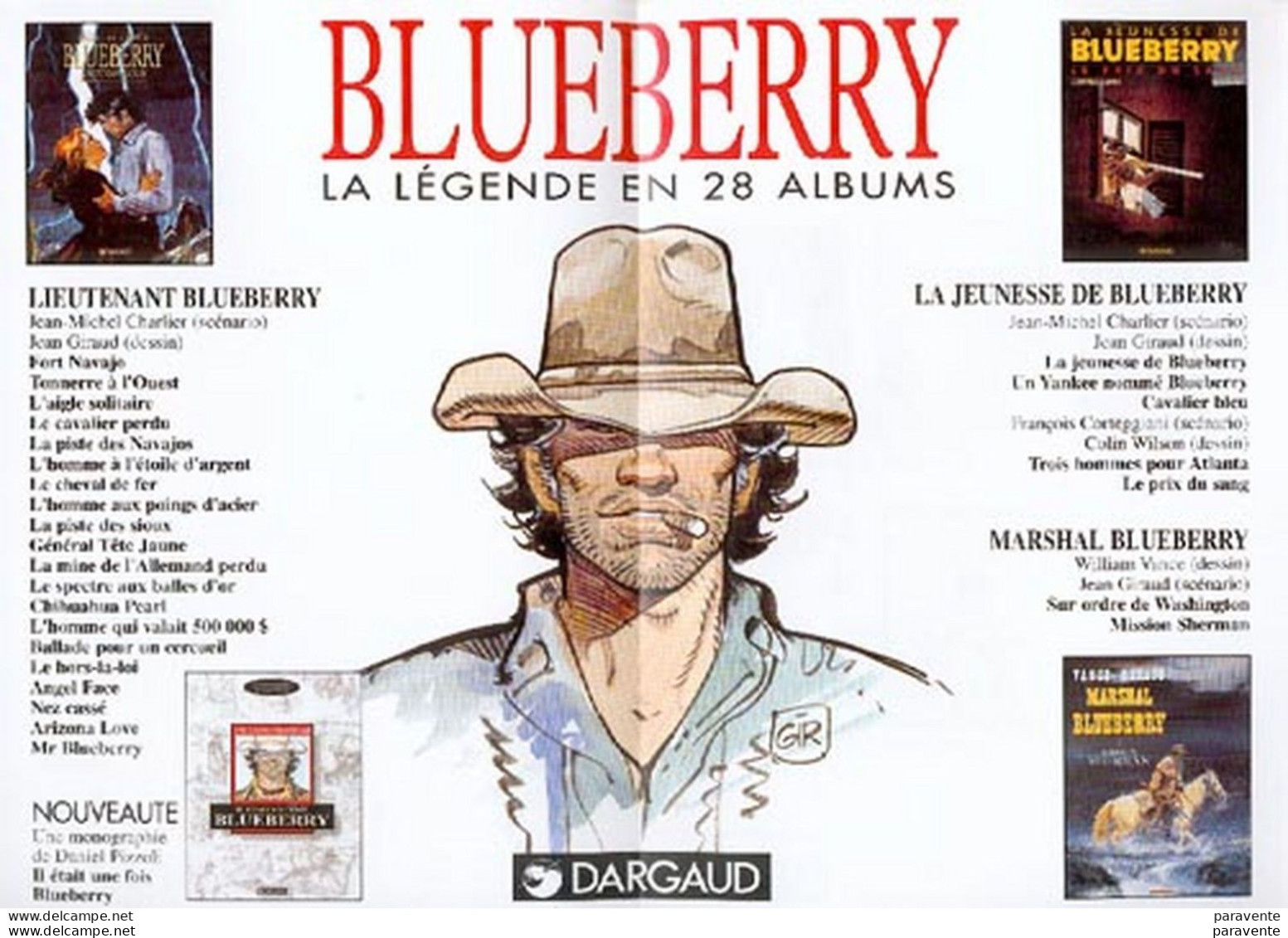 GIRAUD Dépliant Dargaud , Pub BLUEBERRY - Möbius