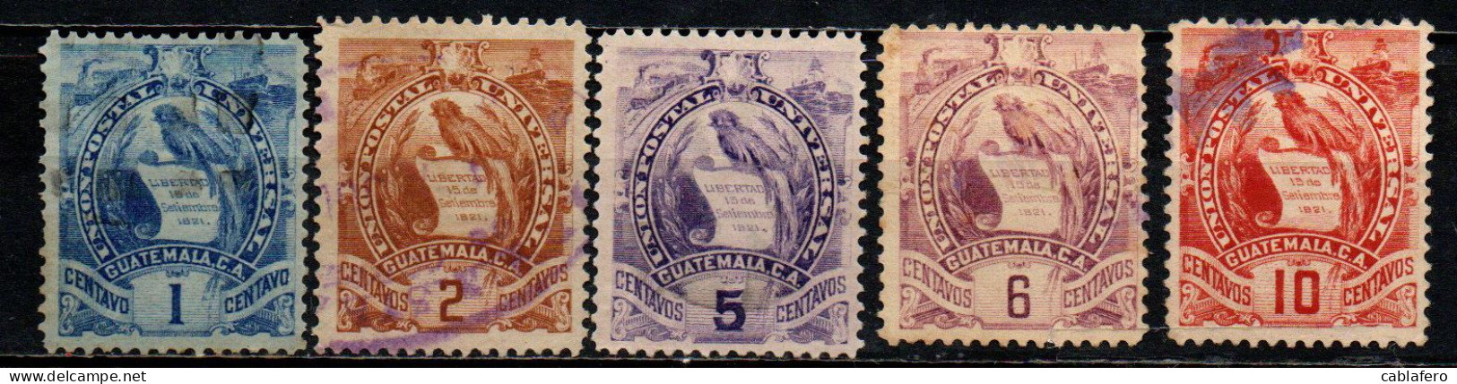 GUATEMALA - 1886 - QUETZAL - EMBLEMA NAZIONALE DEL GUATEMALA - USATI - Guatemala