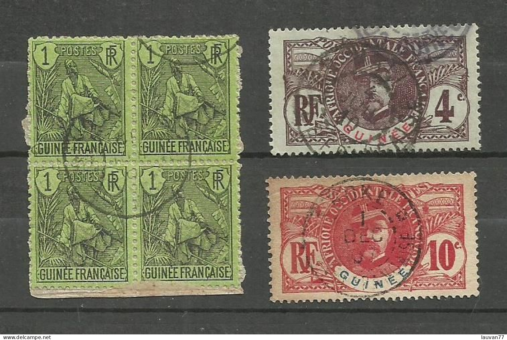 Guinée N°18x4, 35, 37 Cote 6.40€ - Oblitérés