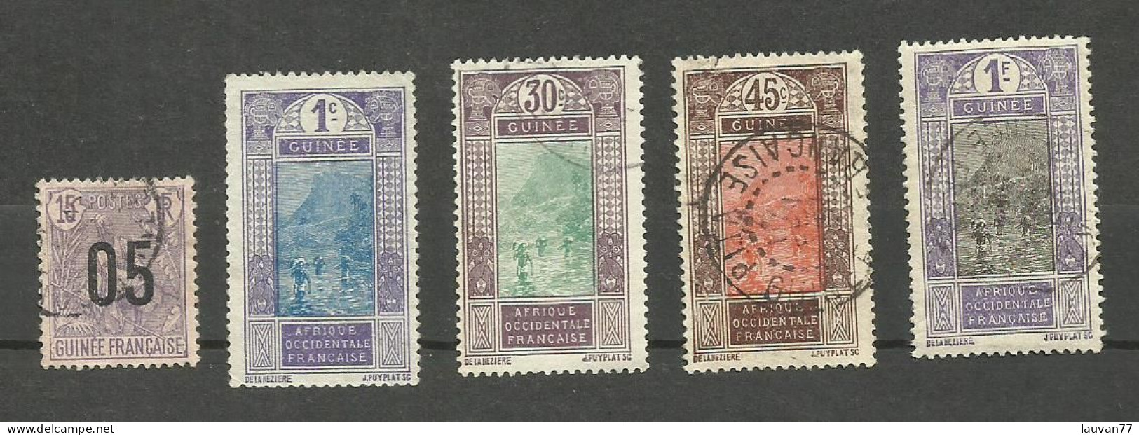 Guinée N°57, 63, 71, 74, 77 Cote 5.10€ - Oblitérés