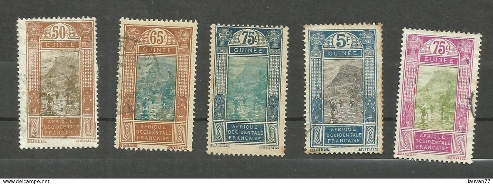 Guinée N°93, 95, 96, 98, 110 Cote 6.60€ - Oblitérés