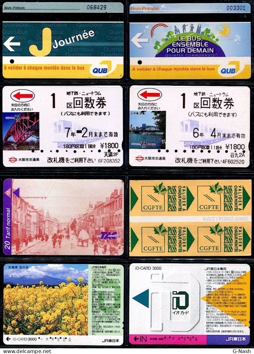 TRANSPORT - Lot De 8 Cartes De Transport Métro-Bus - Lots - Collections