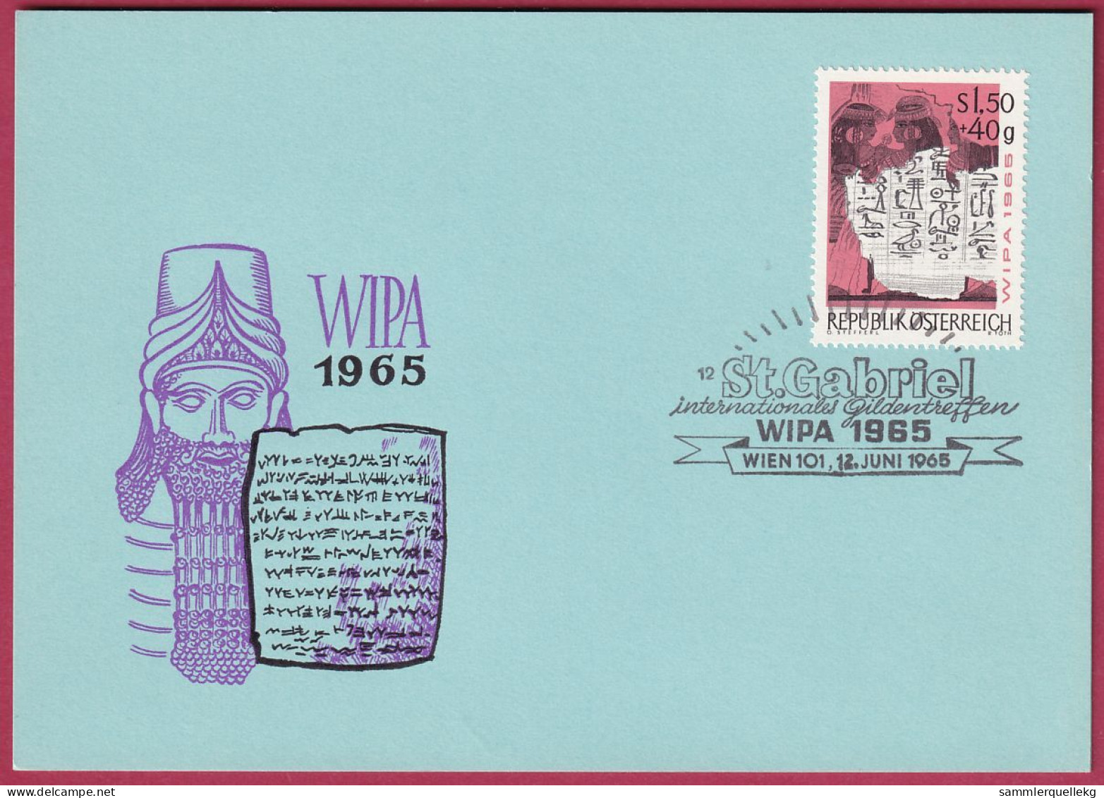 Österreich MNr.1184 Sonderstempel 12. Juni 1965 WIPA St. Gabriel - Covers & Documents