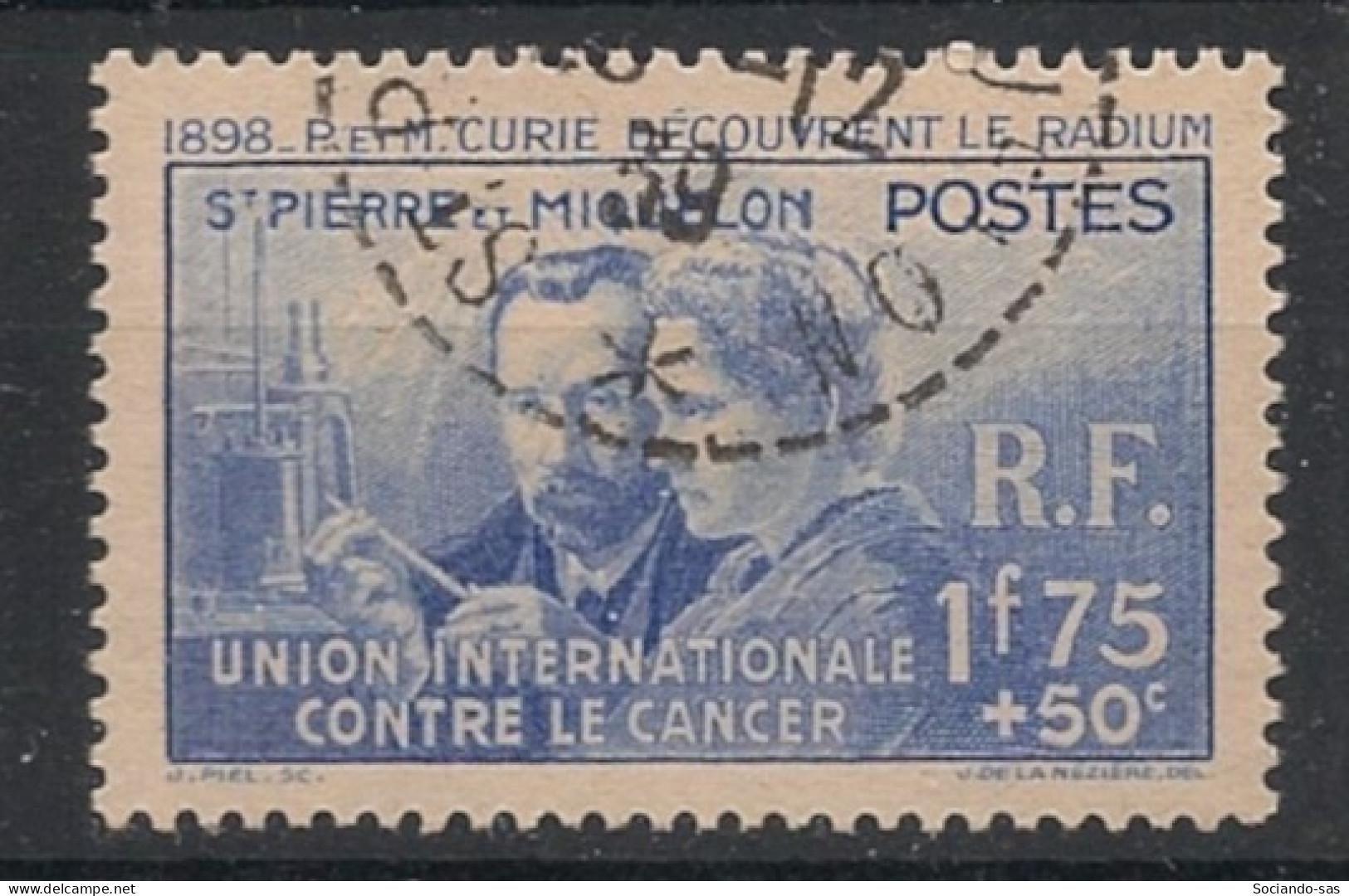 SPM - 1938 - N°YT. 166 - Marie Curie - Oblitéré / Used - Oblitérés