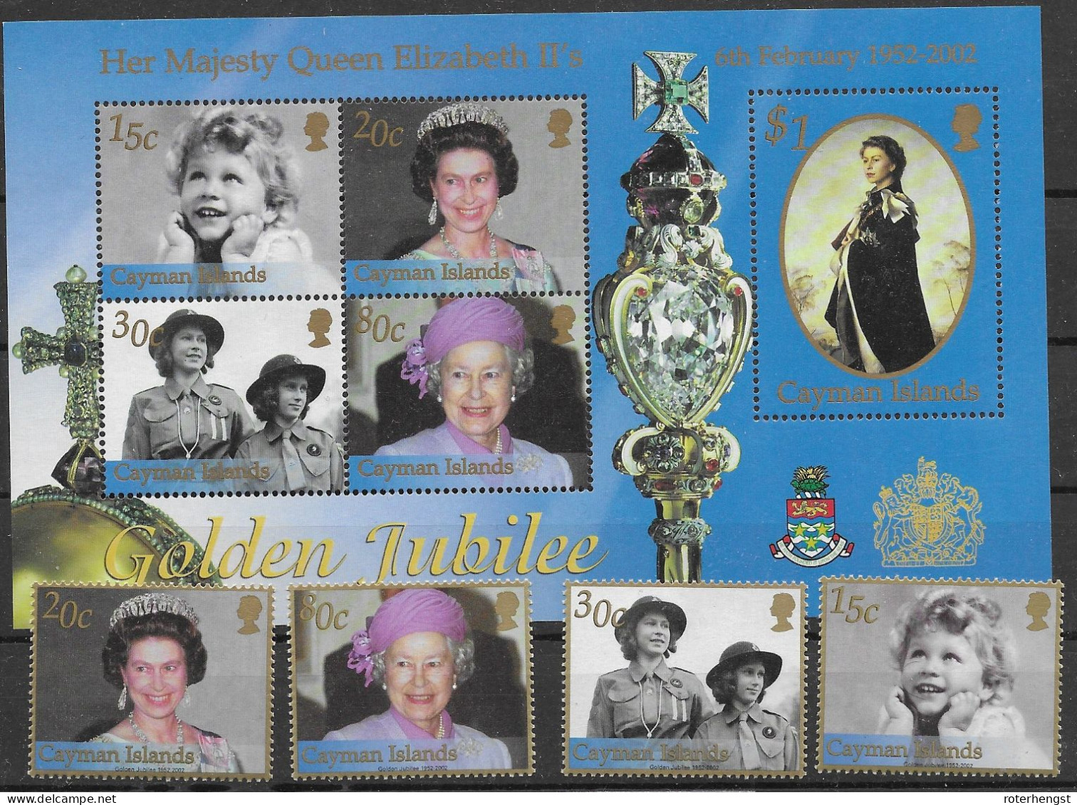 Cayman Mnh ** Royals Set And Sheet From 2002 - Cayman (Isole)