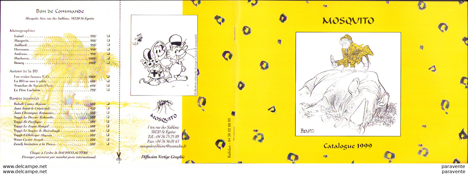 Catalogue MOSQUITO 1999 Avec BOUCQ JUILLARD CHALAND PELLEJERO TOPPI - Boucq