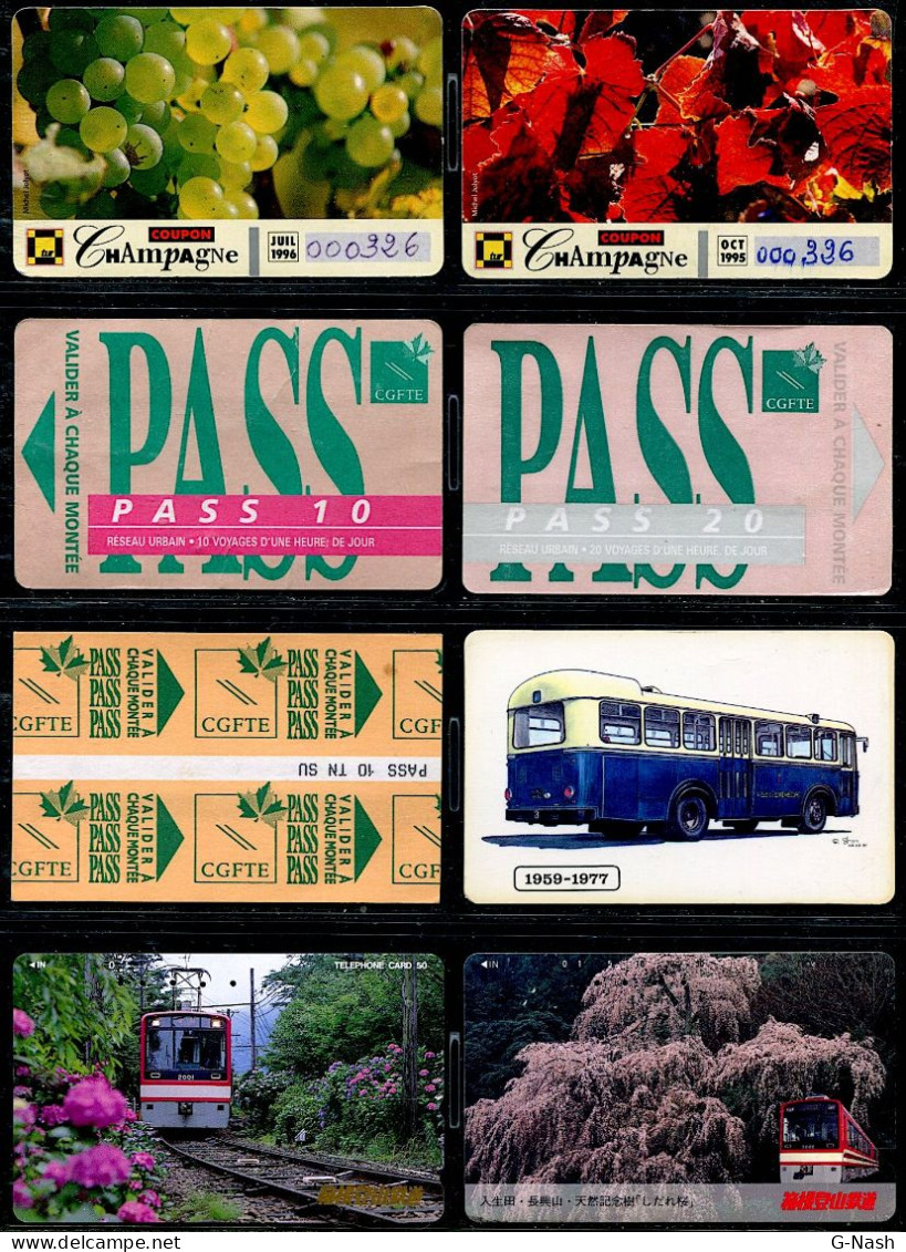 TRANSPORT - Lot De 8 Cartes De Transport Métro-Bus - Collections