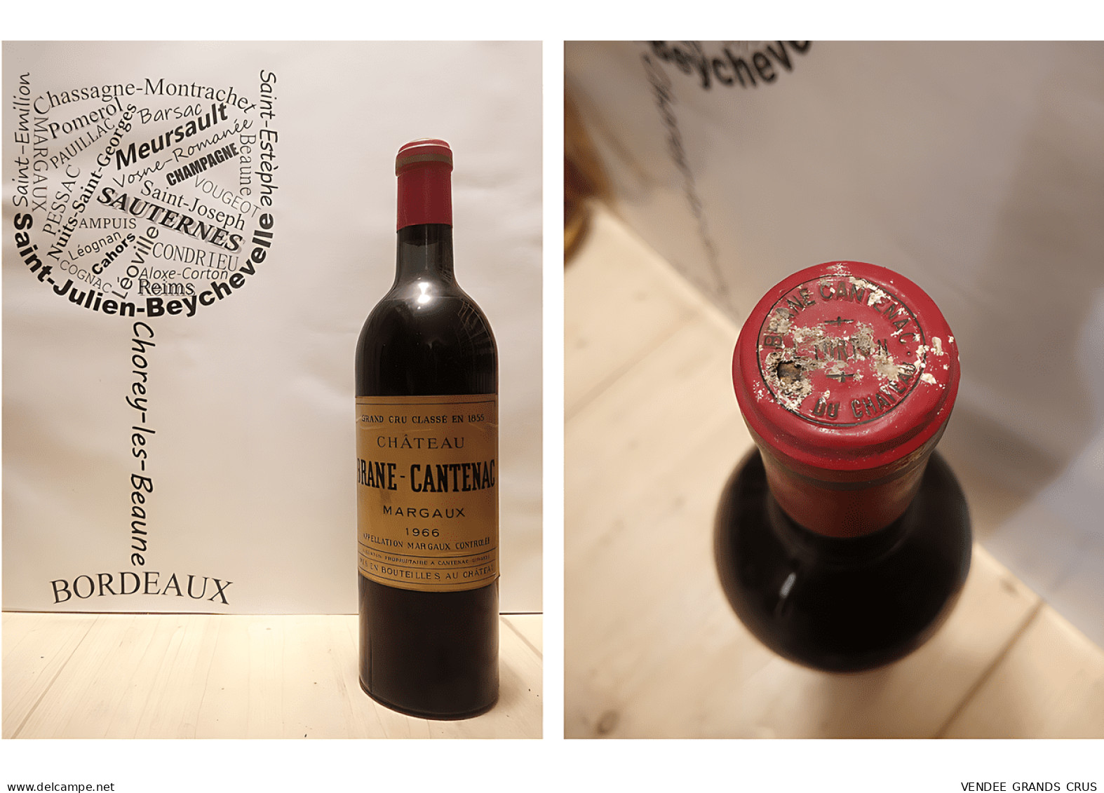 Château Brane Cantenac 1966 - N°2 - Margaux - 2ème Grand Cru Classé - 1 X 75 Cl - Wein