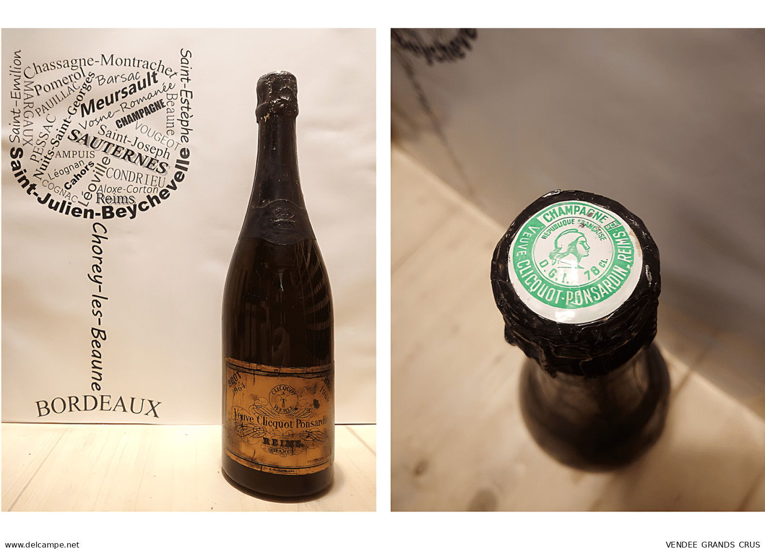 Veuve Clicquot Ponsardin 1964 - N°1 - Champagne - Carte Or - 1 X 75 Cl - Blanc - Champagne & Schuimwijn