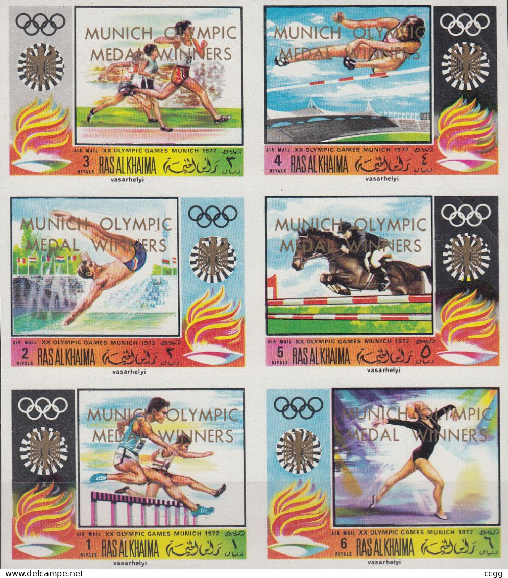 Olympische Spelen 1972, Ras Al Khaima -  Zegels ( Opdruk ) Postfris - Sommer 1972: München