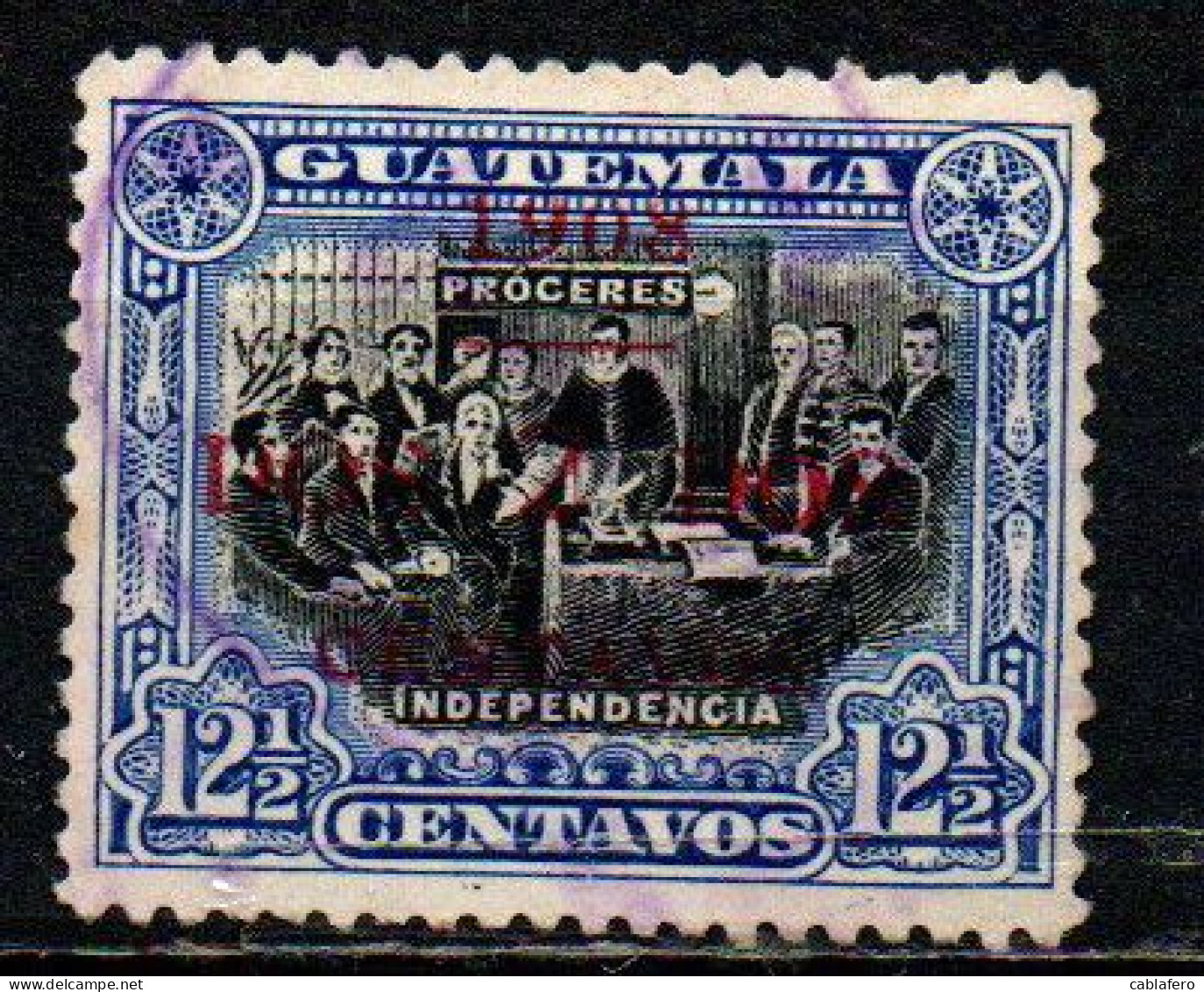 GUATEMALA - 1908 - Declaration Of Independence Surcharged In Red - USATO - Guatemala