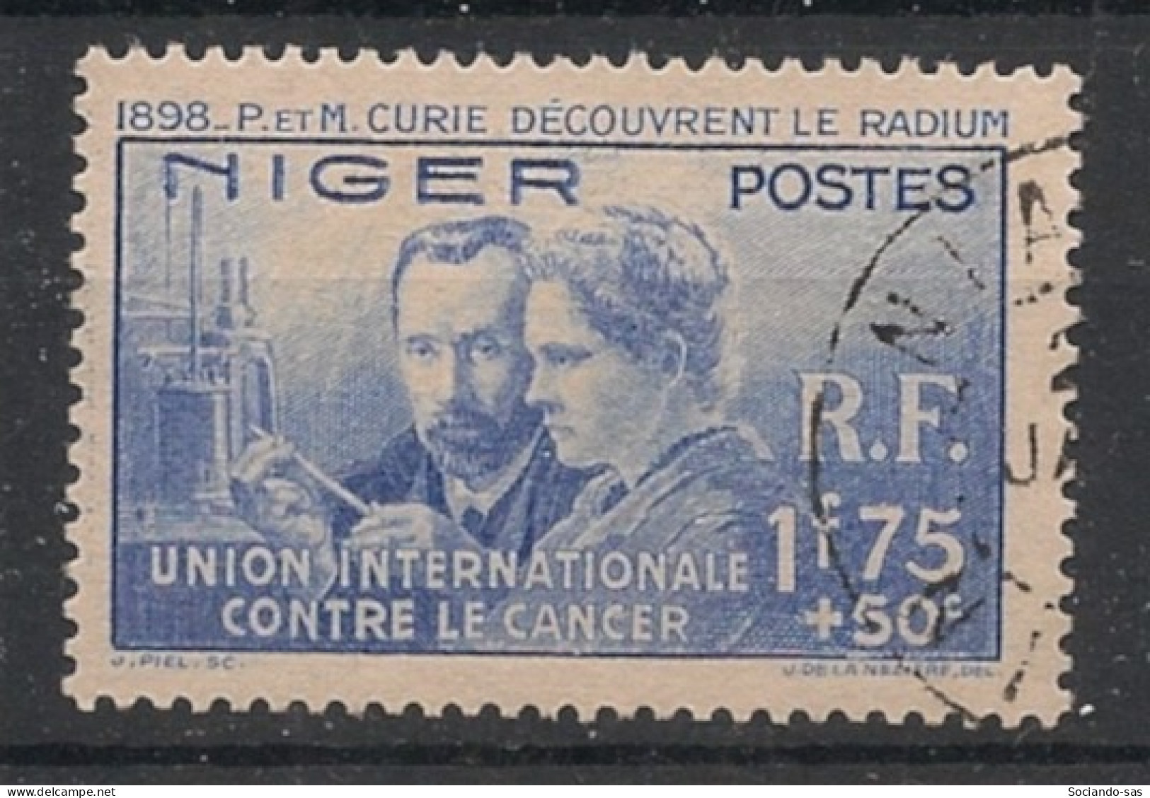 NIGER - 1938 - N°YT. 63 - Marie Curie - Oblitéré / Used - Gebruikt