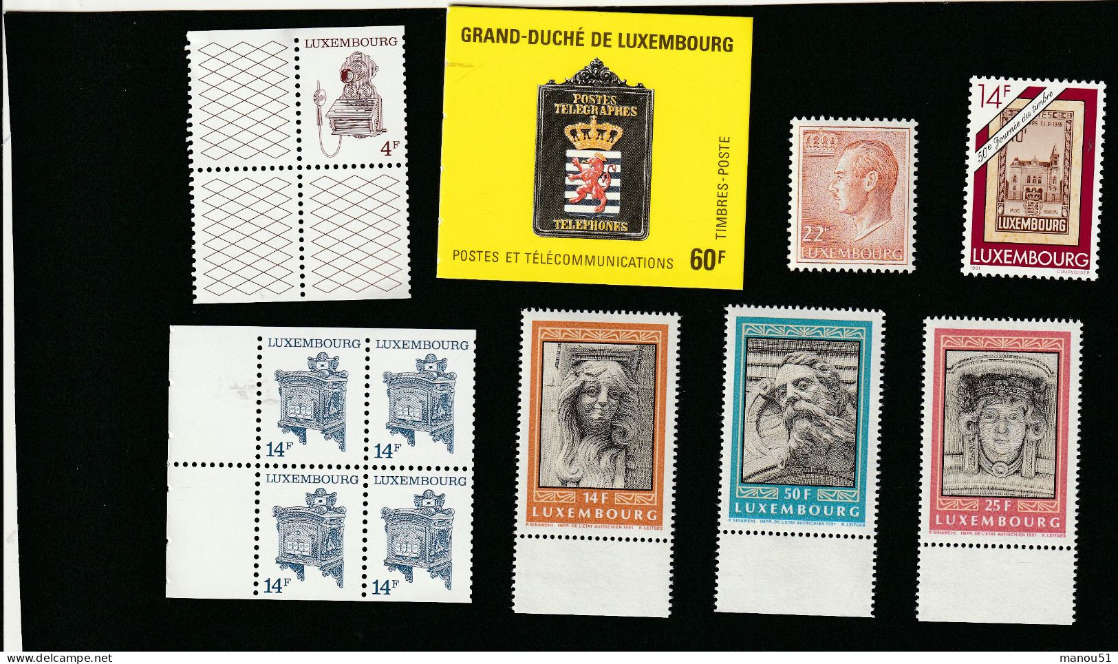 LUXEMBOURG - Emission Du 23.09.1991 - Lot 7 Timbres + 4 Enveloppes 1er Jour - Neufs
