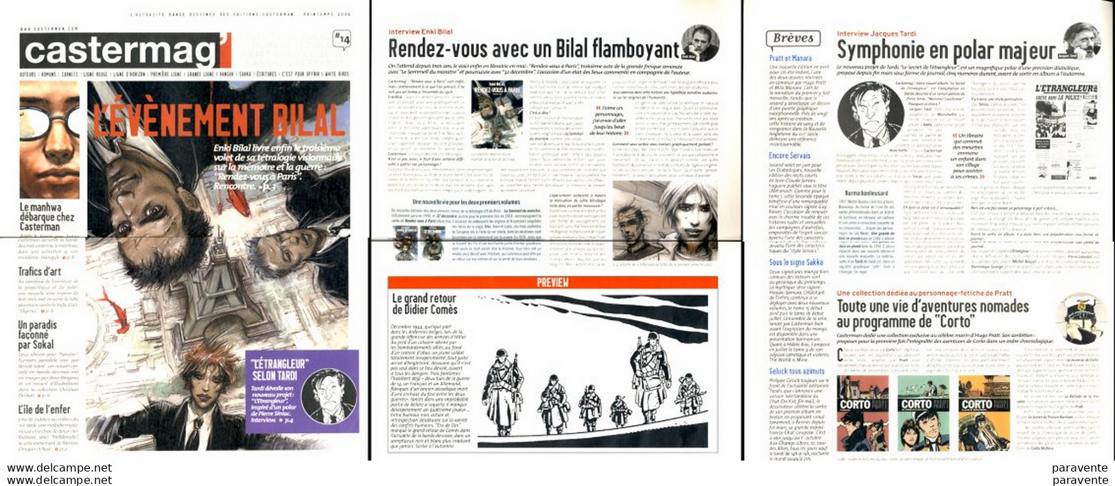Magazine CASTERMAG 14 (2006) Avec BILAL COMES TARDI PRATT SOKAL - Bilal