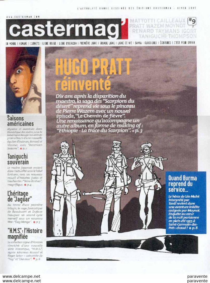 Magazine CASTERMAG 09 (2005) Avec PRATT BURMA MOYNOT - Pratt