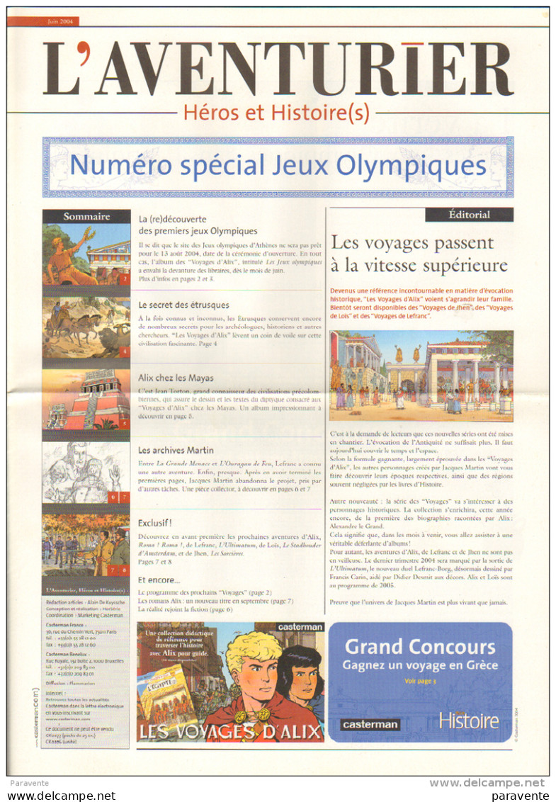 Magazine L'AVENTURIER SPECIAL Jeux Olympiques , Alix , Martin Plateau Torton - Otras Revistas