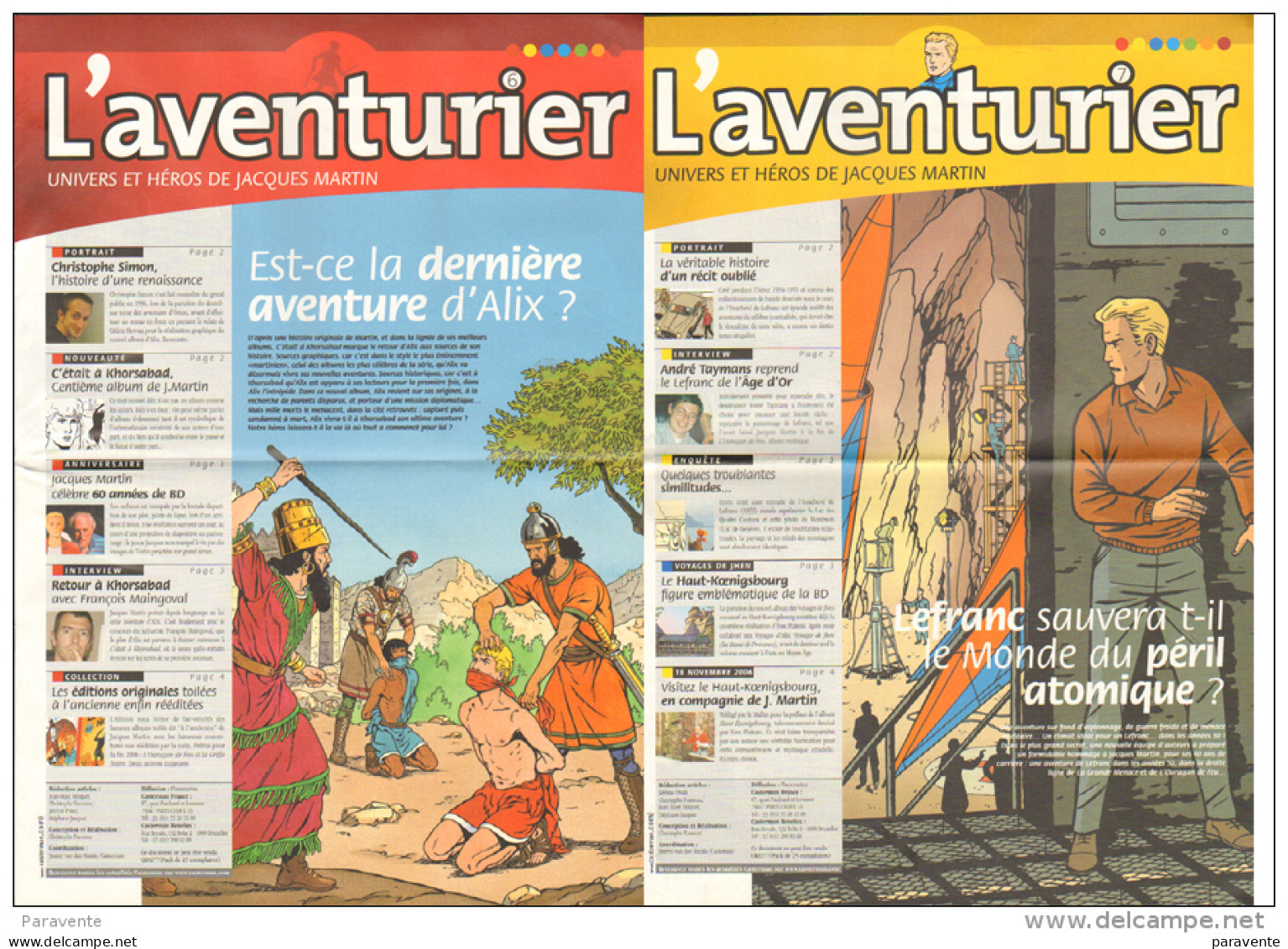 Magazine L'AVENTURIER 6&amp;7 , Alix Et  Lefranc - Autre Magazines