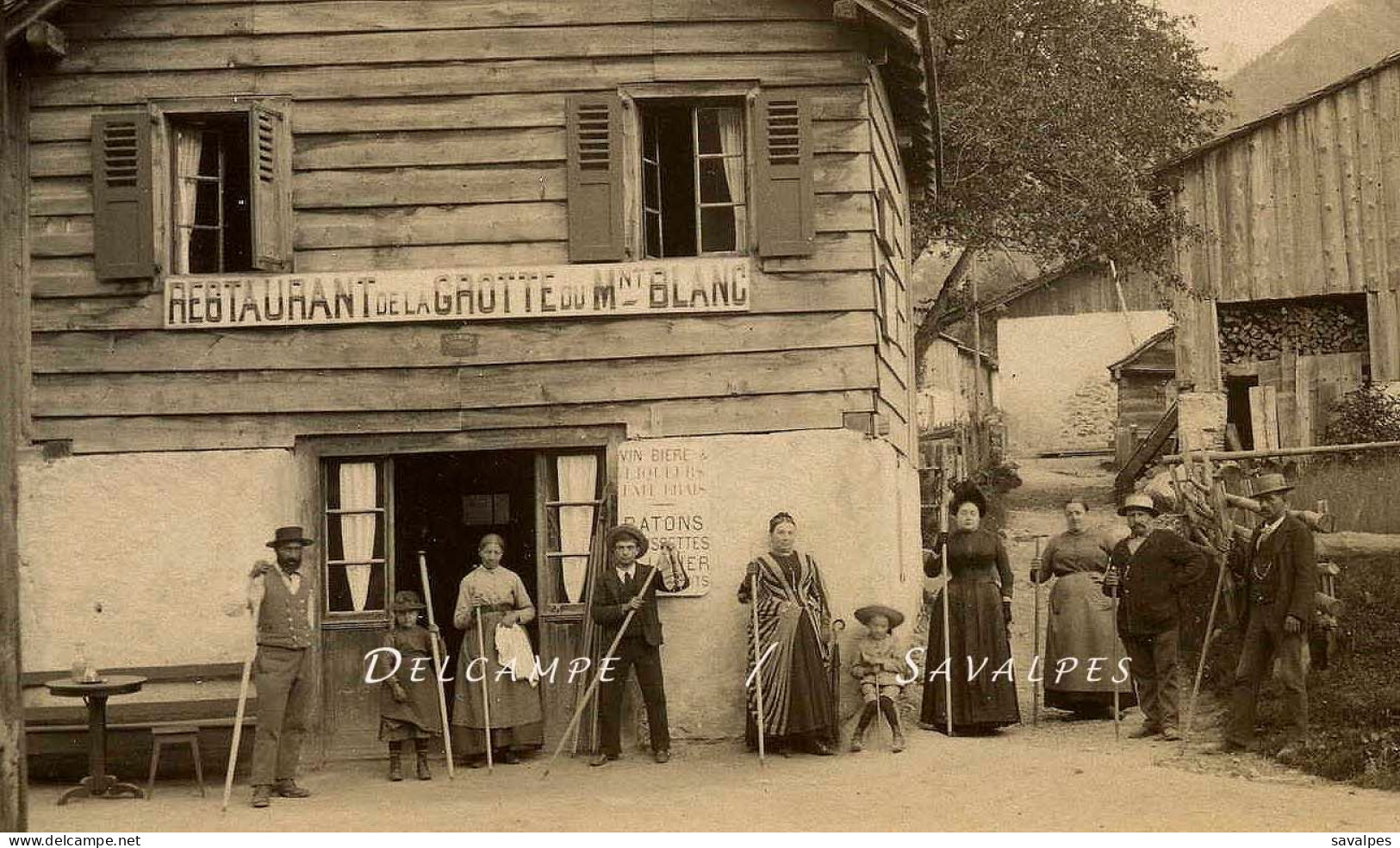 Inédit Ca 1890 * Restaurant Grotte Du Mt-Blanc, Chemin Rives Aux Bossons * Photo Albumine - Anciennes (Av. 1900)