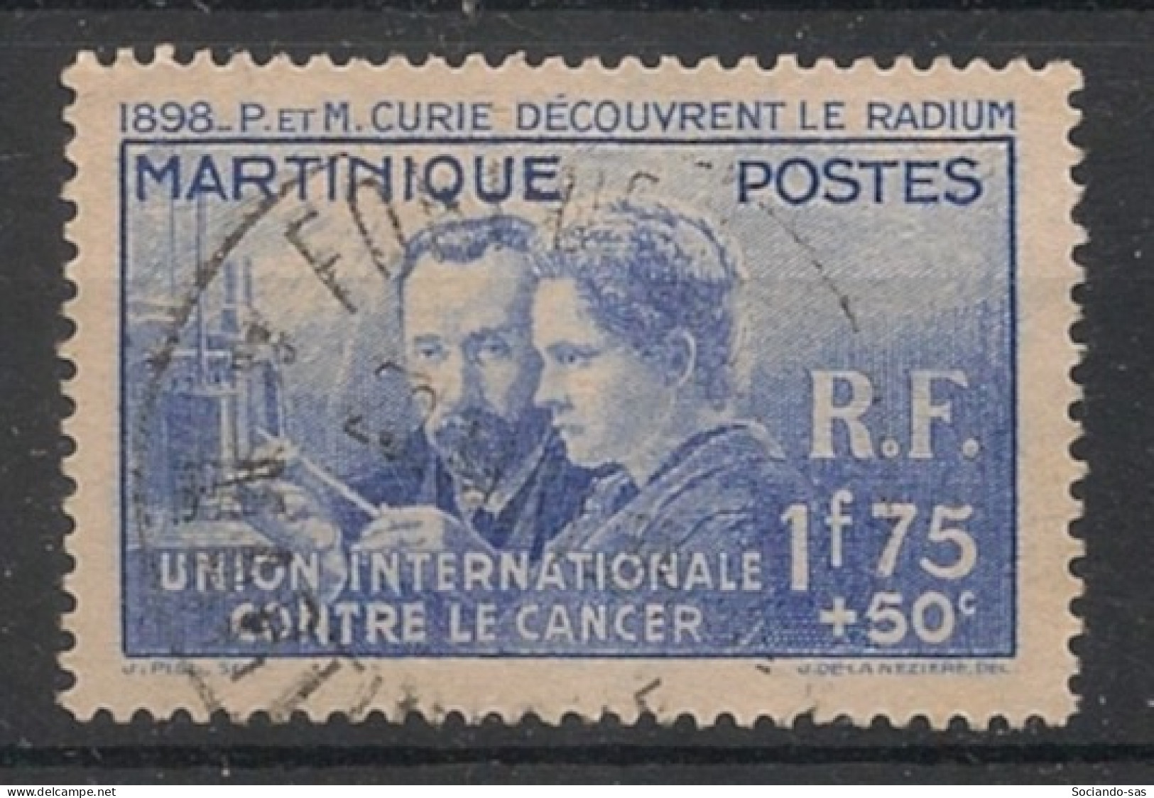 MARTINIQUE - 1938 - N°YT. 167 - Marie Curie - Oblitéré / Used - Oblitérés