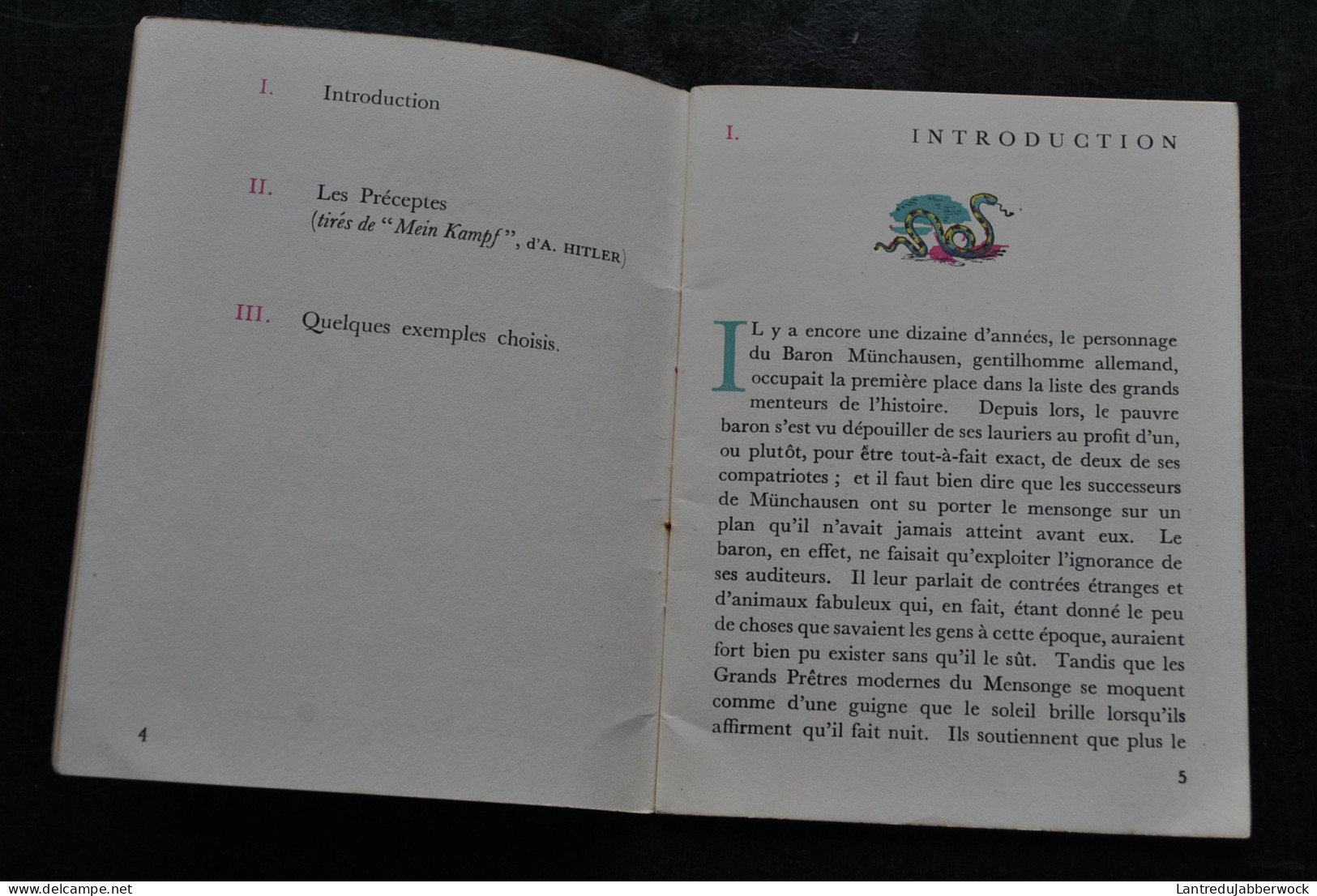 L'ART DE MENTIR - PETIT MANUEL SUR L'ART DU MENSONGE HITLER GOEBBELS CARICATURE SATIRE MENSONGE WW2 Critique - Français