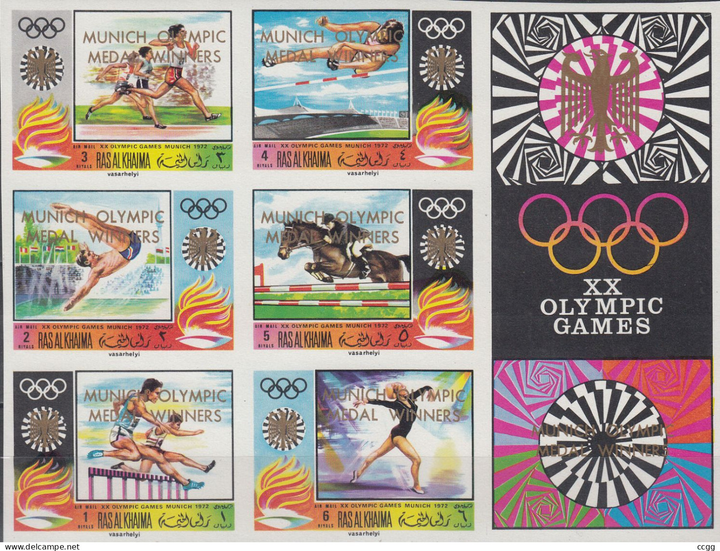 Olympische Spelen 1972, Ras Al Khaima -  Zegels ( Opdruk ) Postfris - Verano 1972: Munich