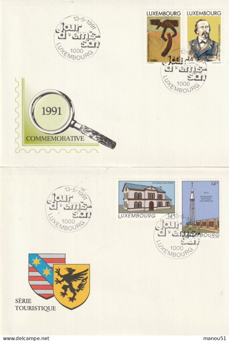 LUXEMBOURG - Emission Du 13.05.1991 - Lot 6 Timbres + 3 Enveloppes 1er Jour - Nuevos