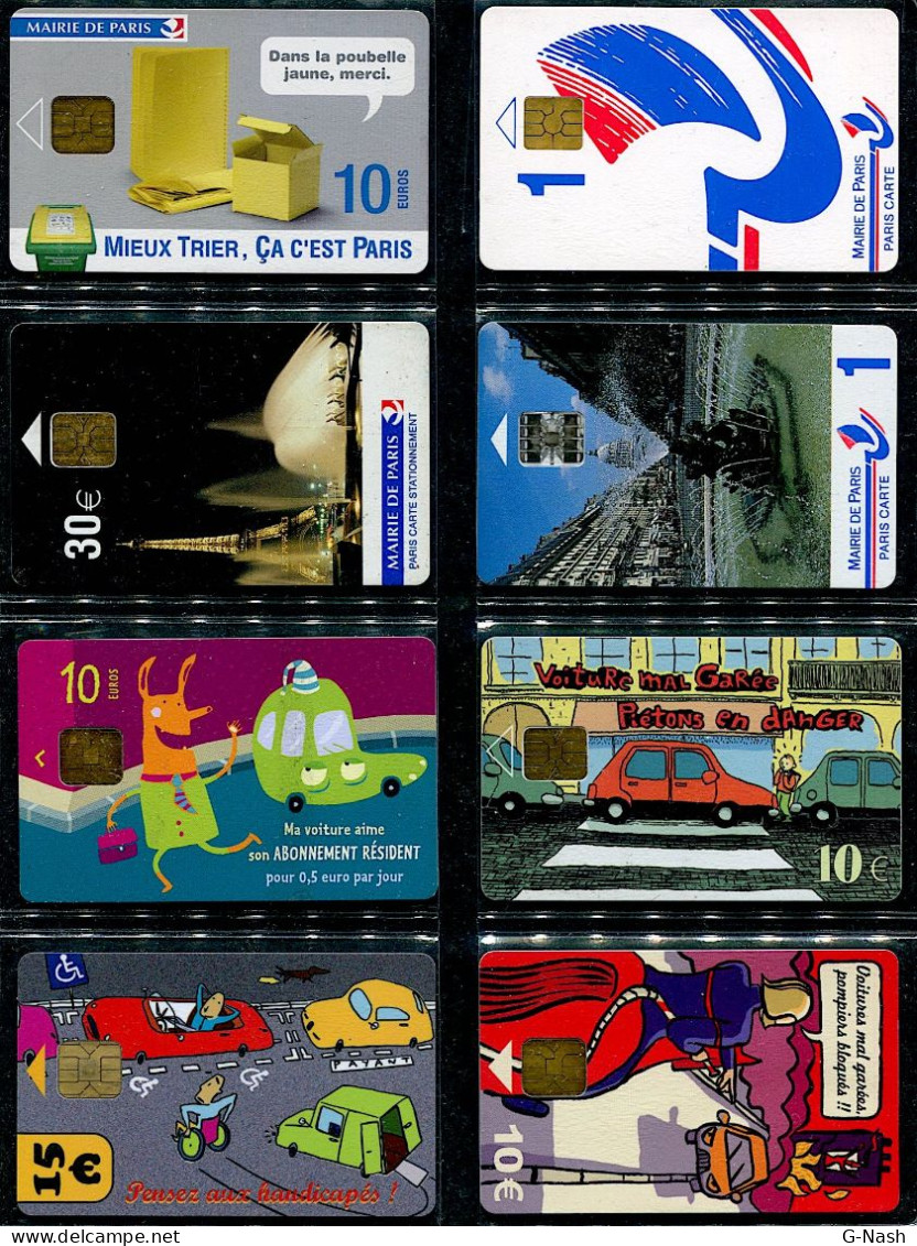 Stationnement - Lot De 8 Cartes  Différentes Piaf Mairie De Paris - Colecciones