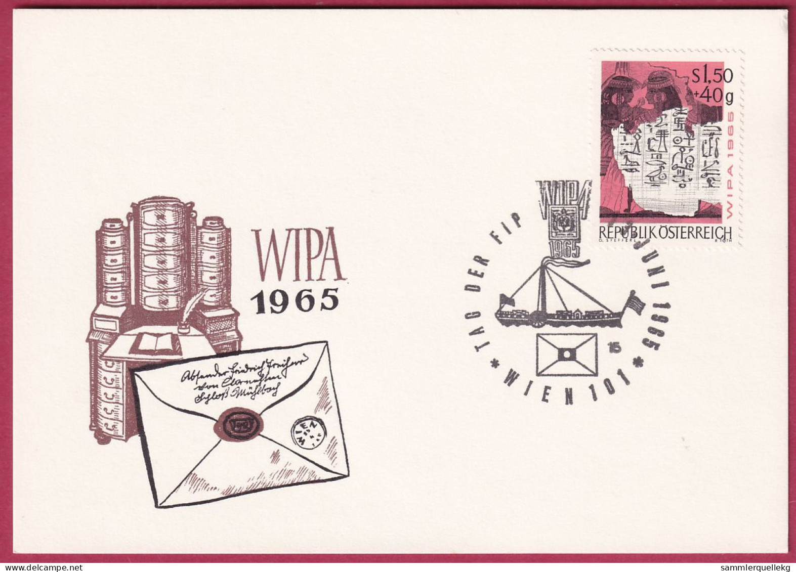 Österreich MNr.1184 Sonderstempel 11. Juni 1965 WIPA  IAG Der FIP - Briefe U. Dokumente