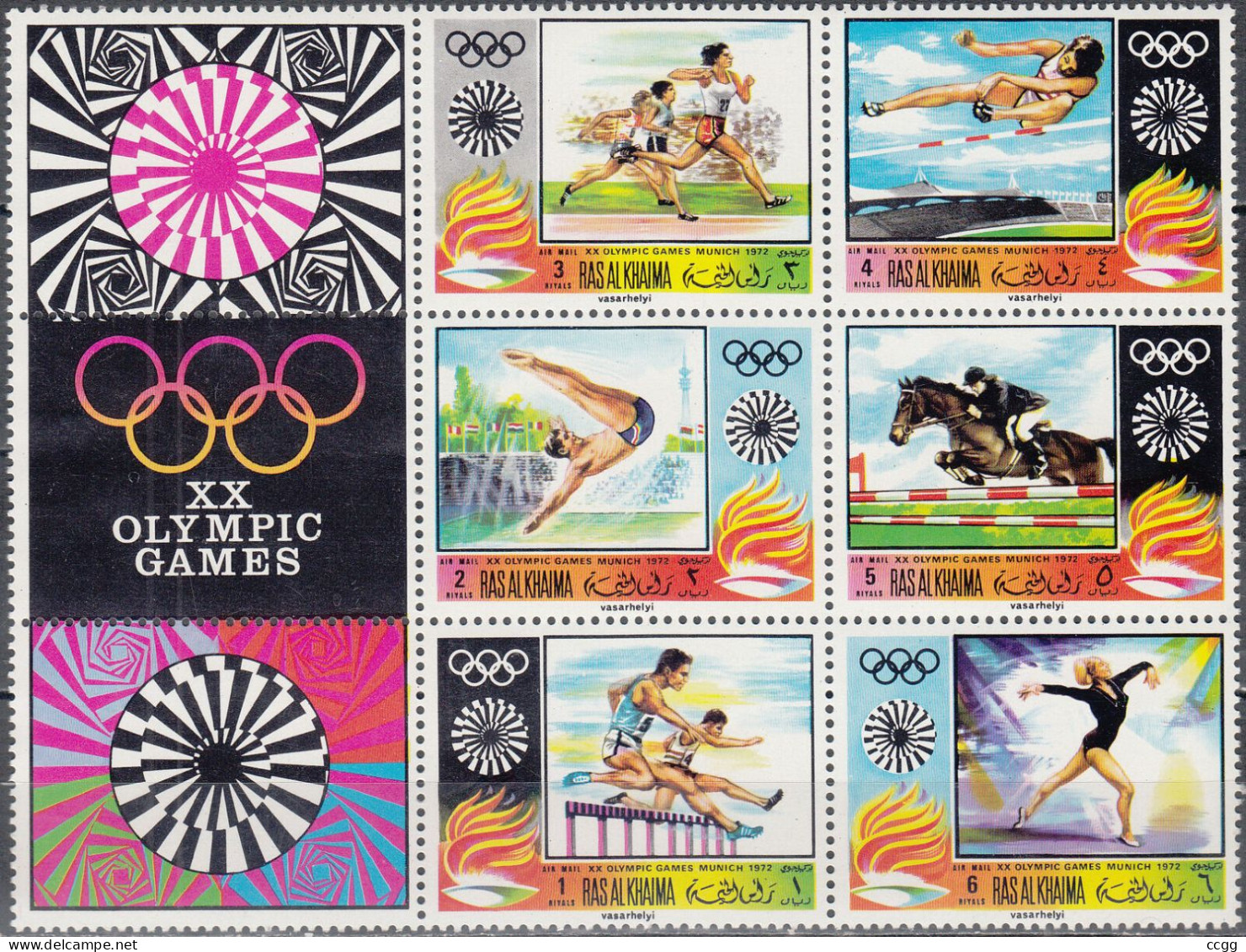 Olympische Spelen 1972, Ras Al Khaima -  Zegels Postfris - Sommer 1972: München