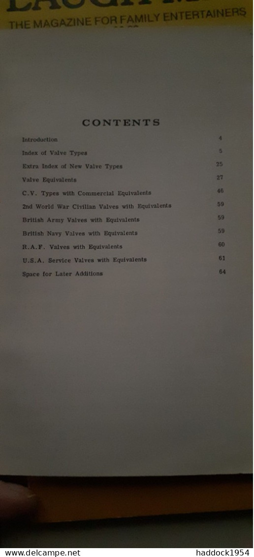 Handbook Of Radio, Tv, Et Industrial Tube And Valve Equivalents B.B.BABANI 1972 - Autres & Non Classés