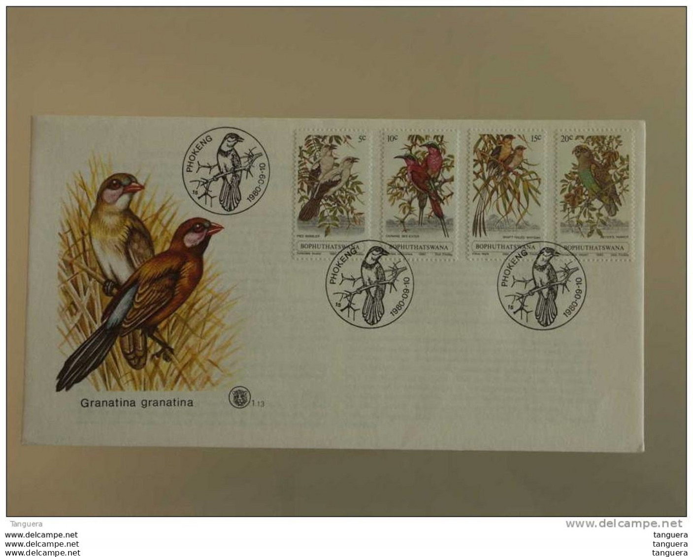 Bophuthatswana Presentation FDC 1980 Vogels Oiseaux Yv 60-63 - Bophuthatswana