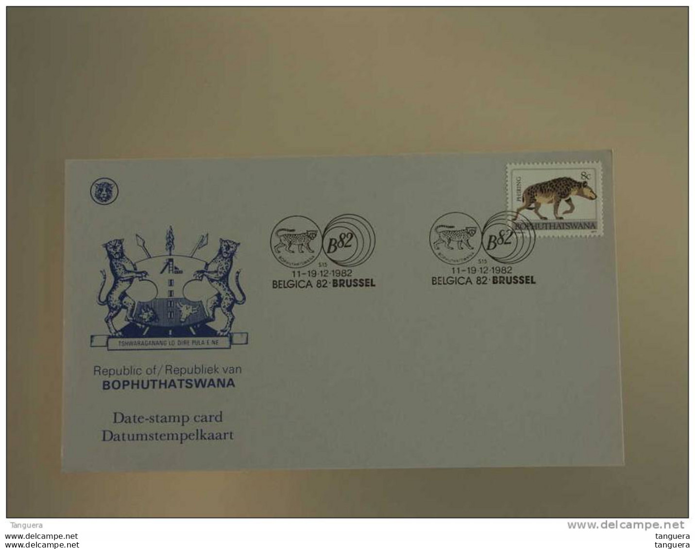 Bophuthatswana 1982 Belgica 82 Brussel Datumstempelkaart Date-stamp Card Carte Cachet - Bofutatsuana