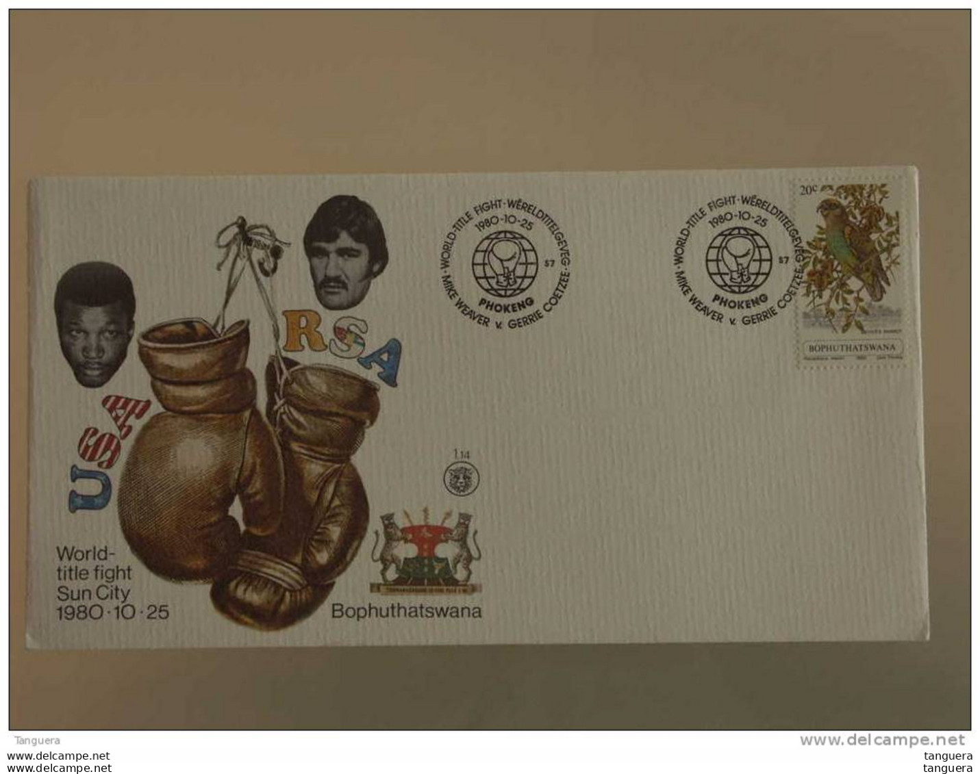 Bophuthatswana 1980  Wereldkampioenschap Championnat Du Monde De Boxe Omslag Enveloppe Cover - Bofutatsuana