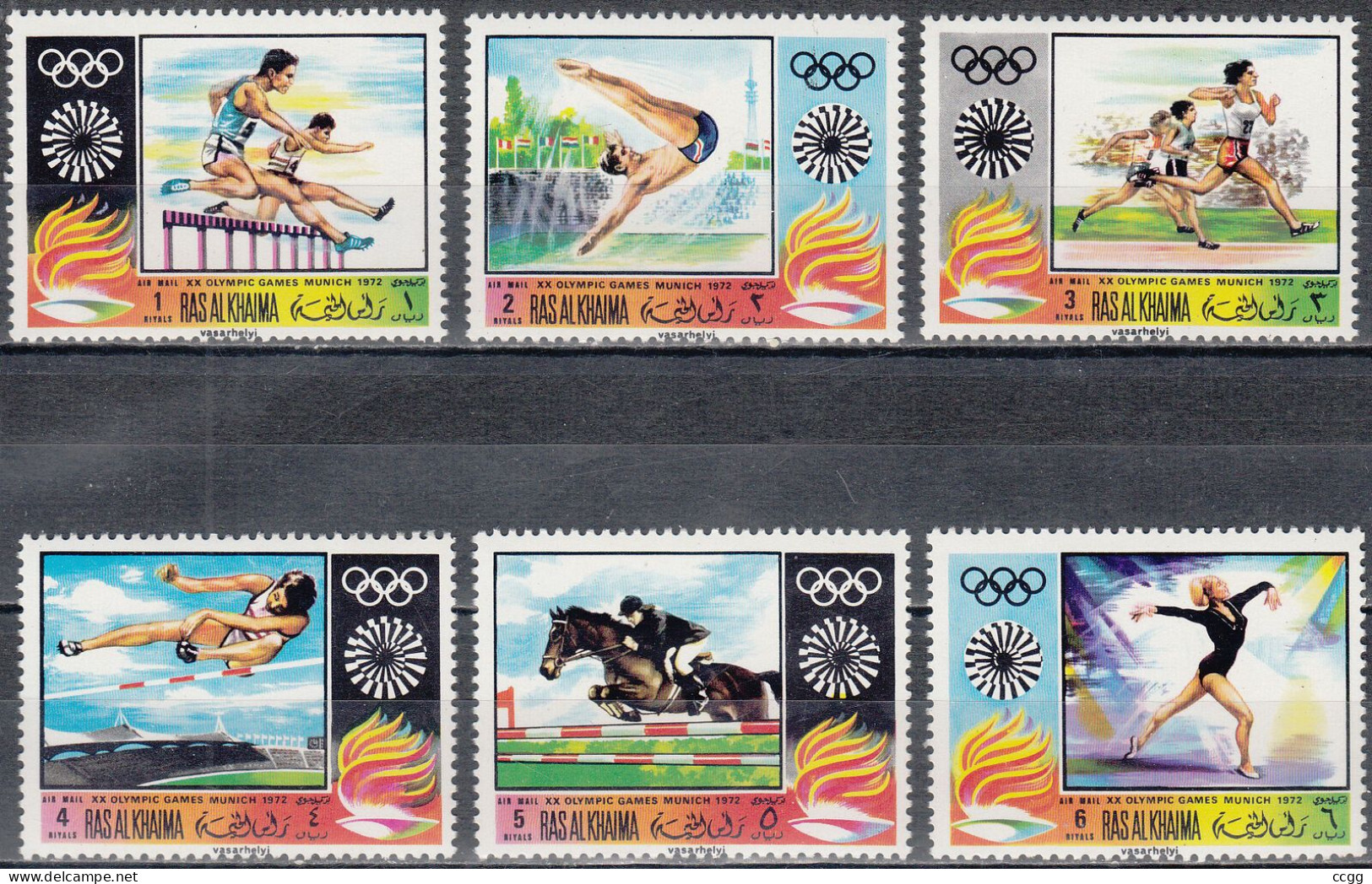 Olympische Spelen 1972, Ras Al Khaima -  Zegels Postfris - Verano 1972: Munich