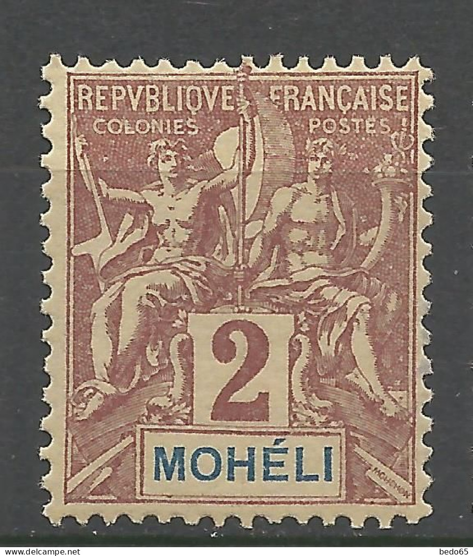 MOHELI N° 2 NEUF** LUXE SANS CHARNIERE / Hingeless / MNH - Unused Stamps