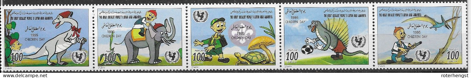 Libya Mnh ** Scouts Set 1995 10 Euros Cartoon - Libye