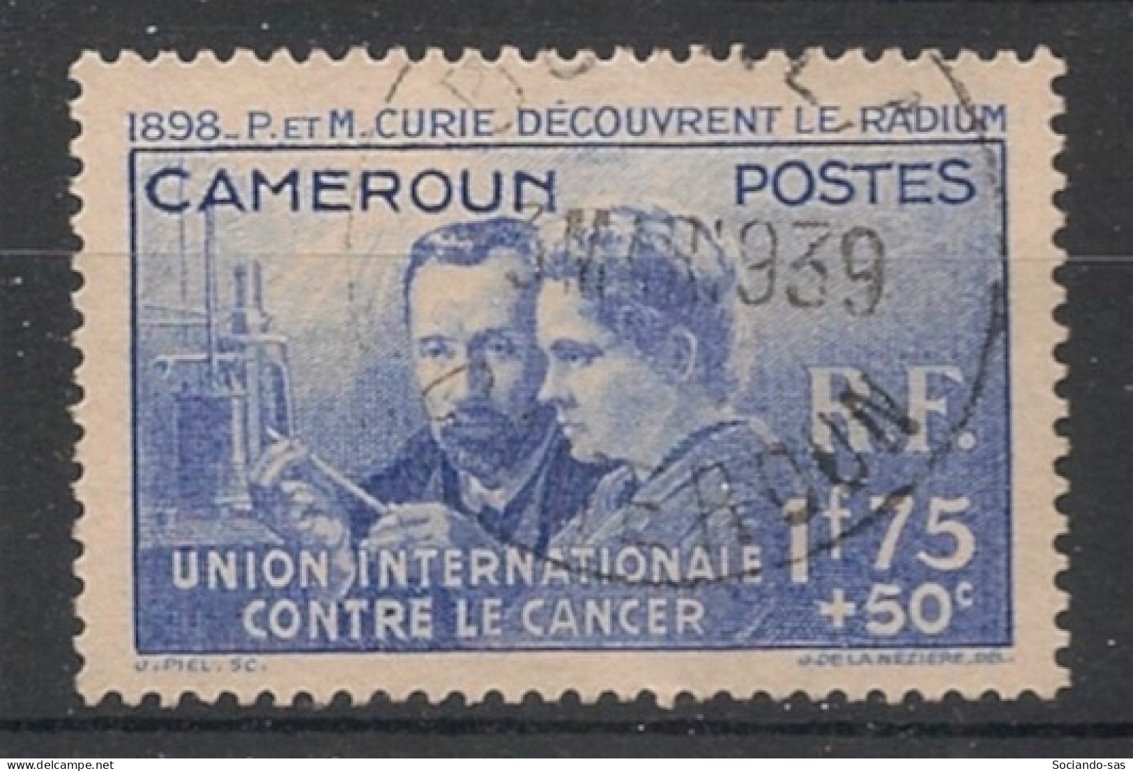 CAMEROUN - 1938 - N°YT. 159 - Marie Curie - Oblitéré / Used - Usati
