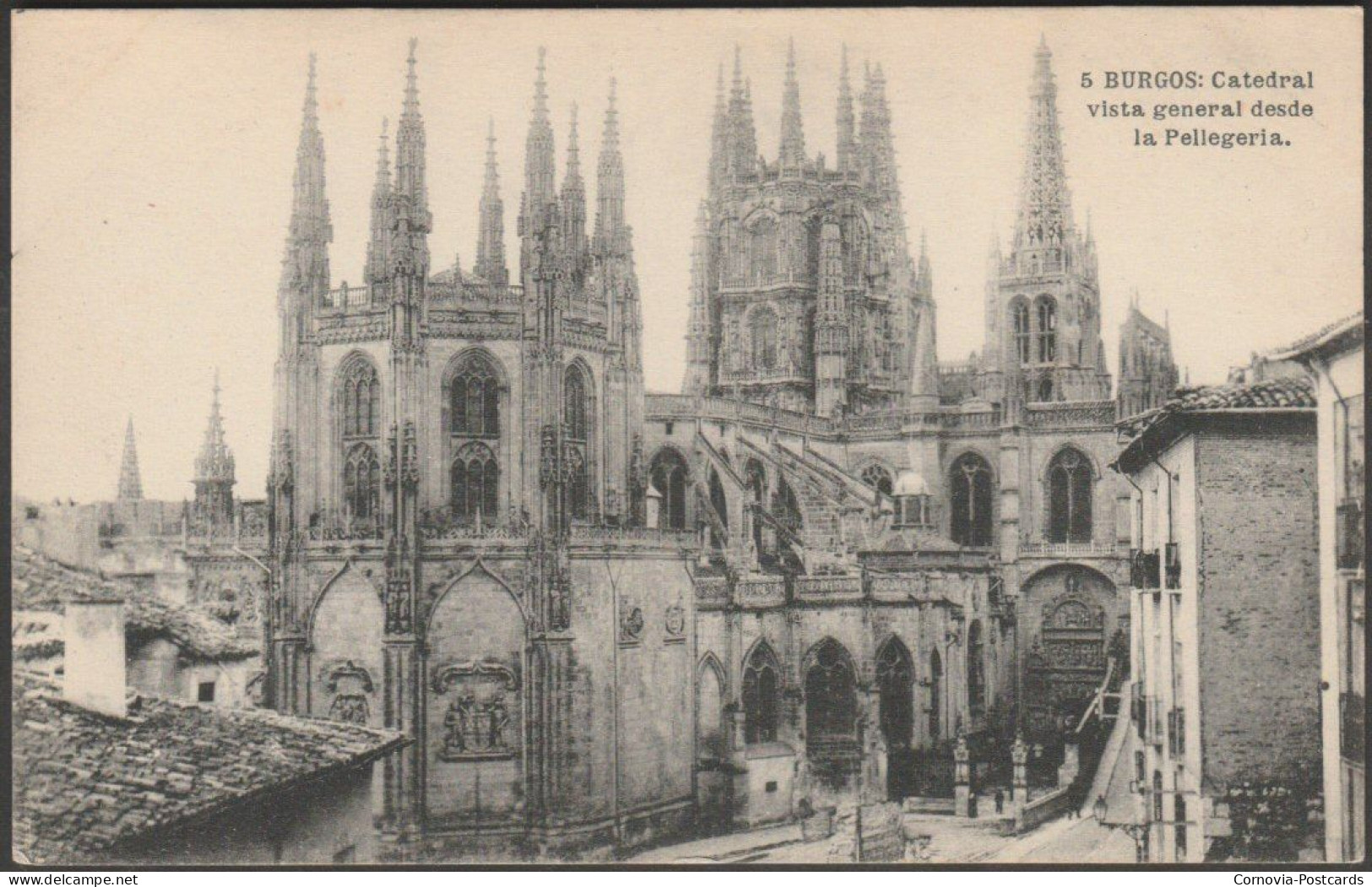 Vista General Desde La Pellegeria, Catedral, Burgos, C.1910 - Hauser & Menet Tarjeta Postal - Burgos