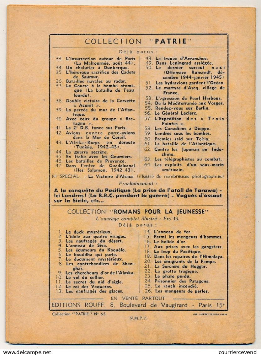 Collection "PATRIE" - L' Agonie D' Hitler - Jean Carrière - Editions Rouff, Paris, 1948 - Weltkrieg 1939-45