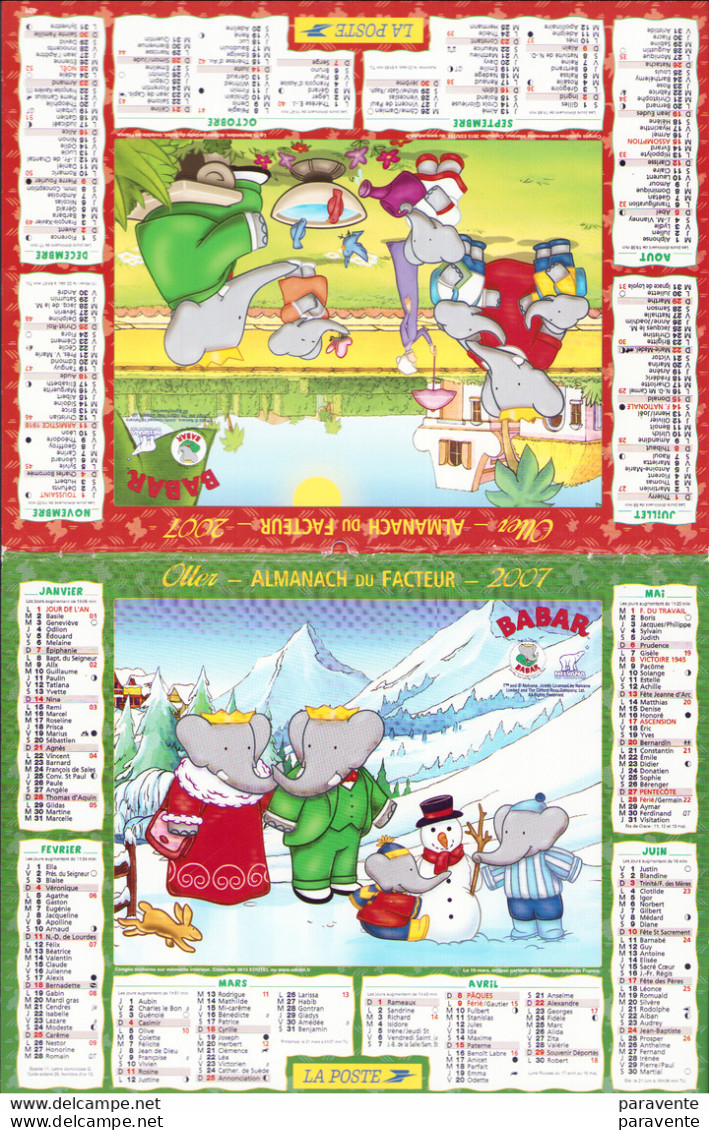 Calendrier Poste 2007 - BABAR - Agenda & Kalender