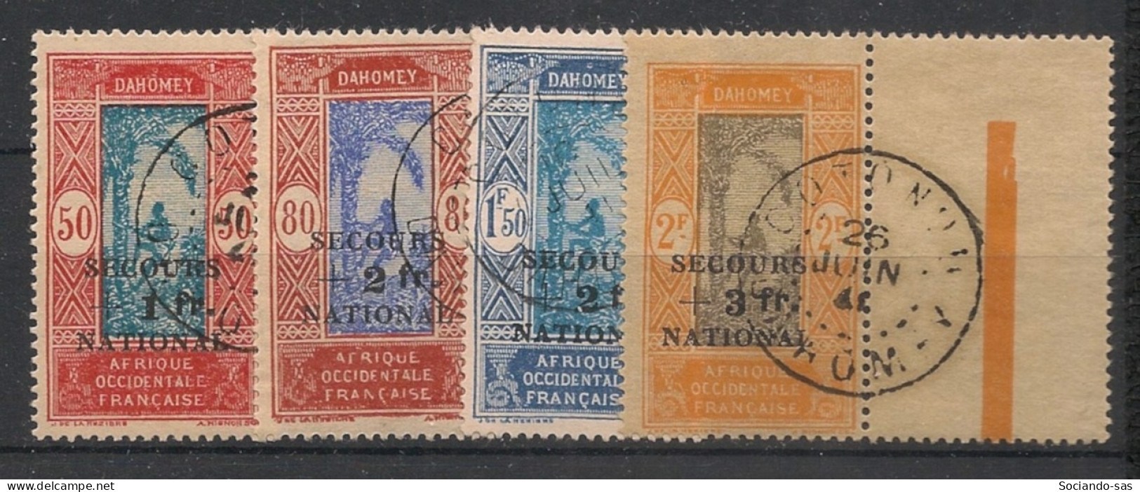 DAHOMEY - 1941 - N°YT. 145 à 148 - Secours National - Oblitéré / Used - Used Stamps