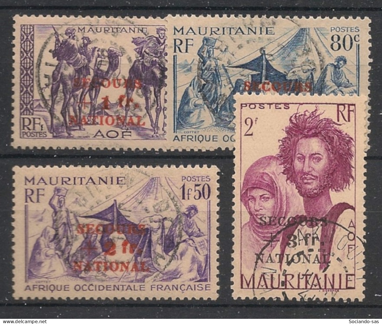 MAURITANIE - 1941 - N°YT. 119 à 122 - Secours National - Oblitéré / Used - Usati