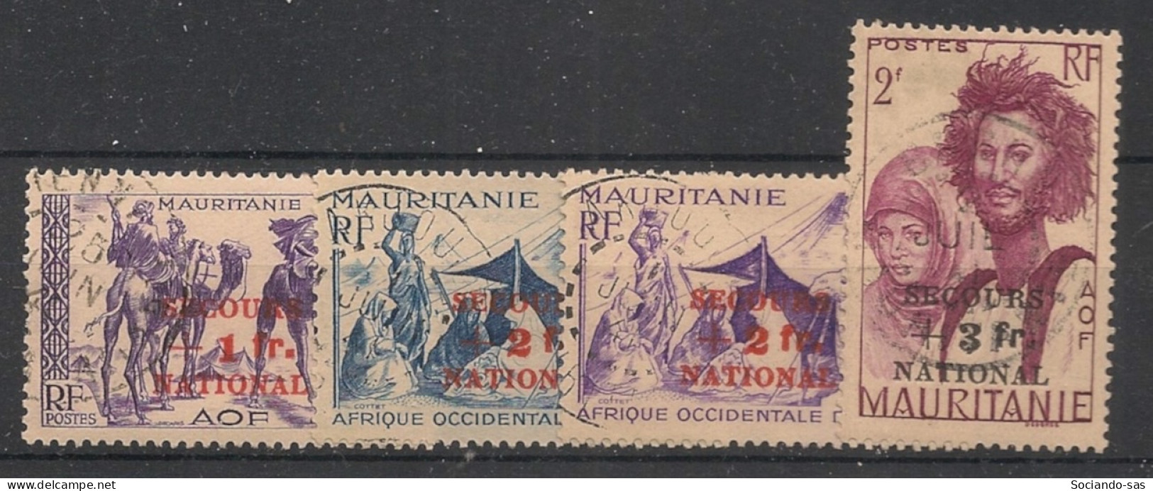 MAURITANIE - 1941 - N°YT. 119 à 122 - Secours National - Oblitéré / Used - Gebruikt